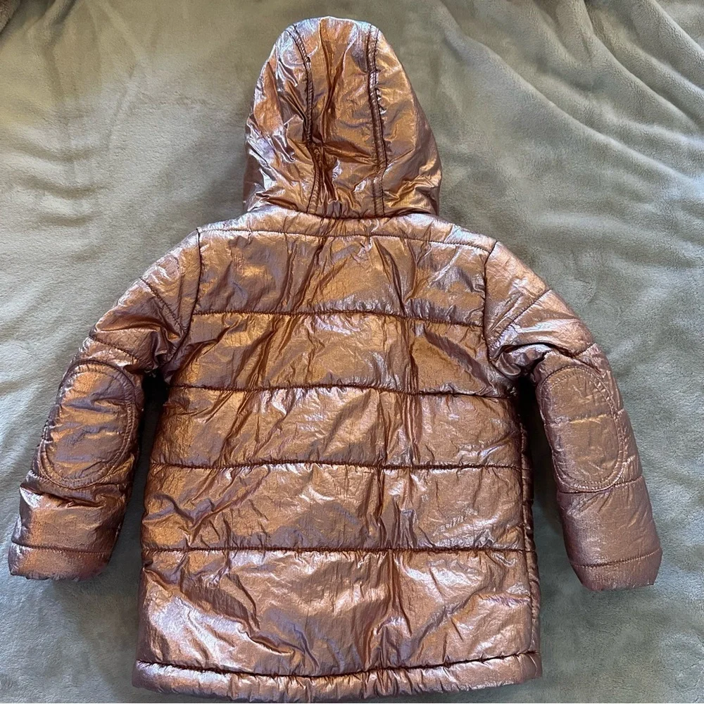✨Cat & Jack Pink Metallic Quilted Puffer Coat. Toddler Girl. Size 3T✨